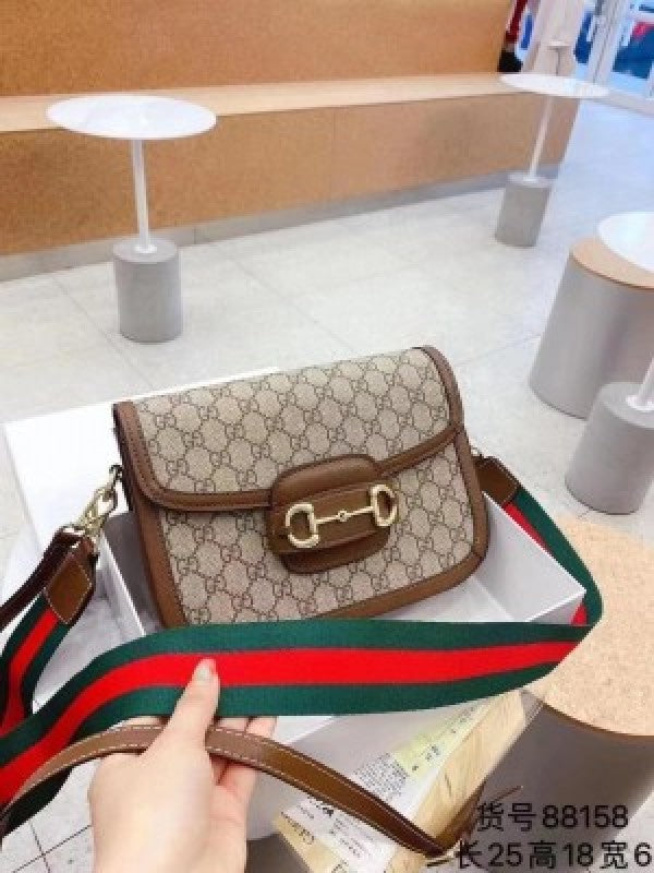 Leather Plain Gucci Horsebit Bag With Og Box