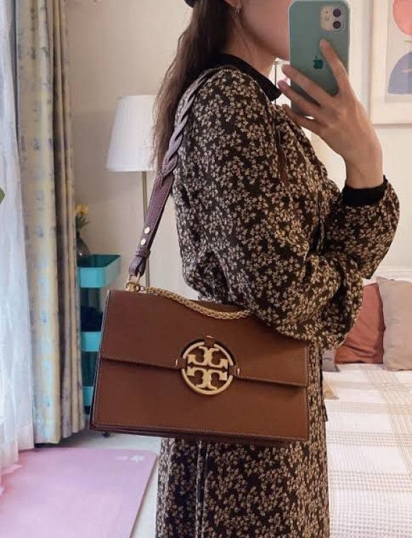 Torry leather miller flap shoulder bag with box