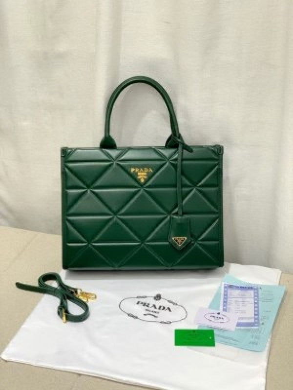 Praada leather symbole tote bag with dust cover & dust bag