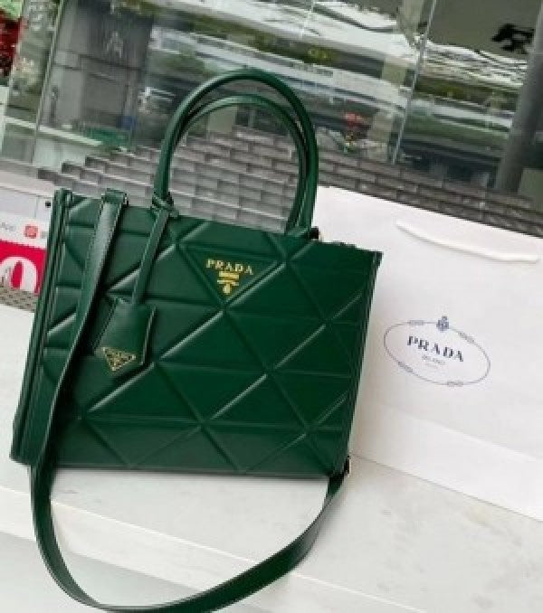 Praada leather symbole tote bag with dust cover & dust bag