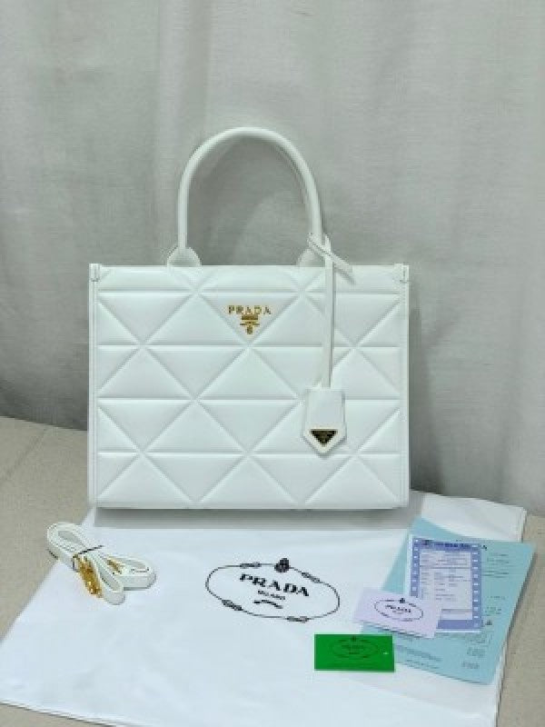 Praada leather symbole tote bag with dust cover & dust bag