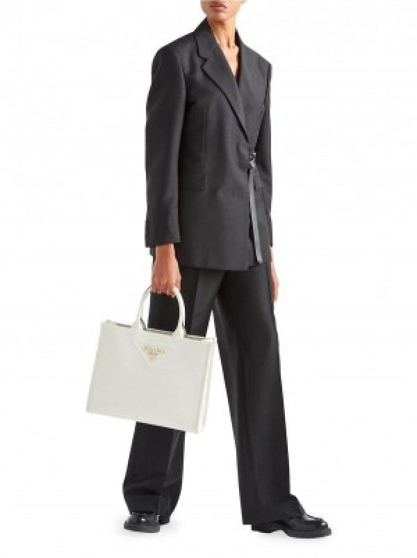 Praada leather symbole tote bag with dust cover & dust bag