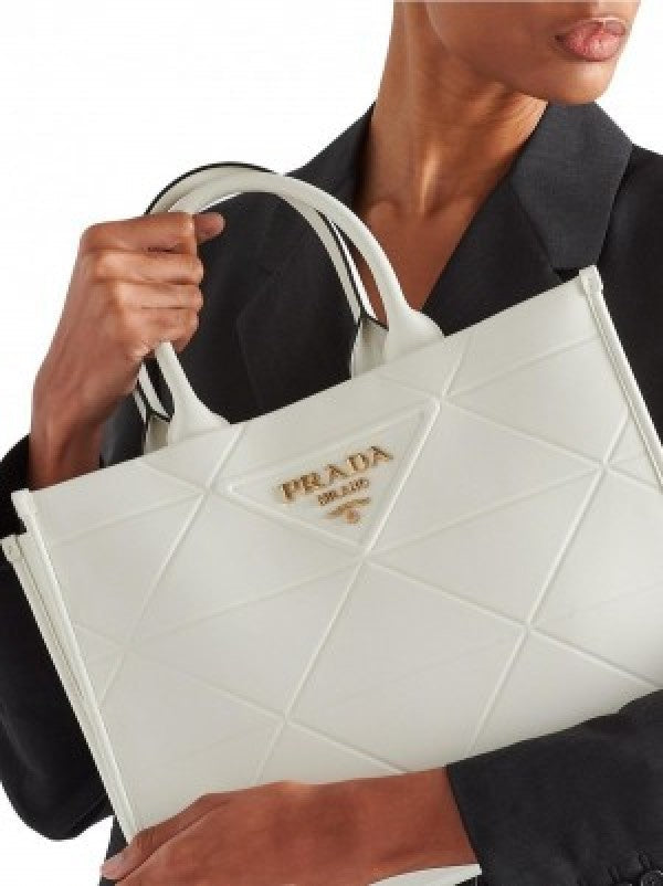 Praada leather symbole tote bag with dust cover & dust bag