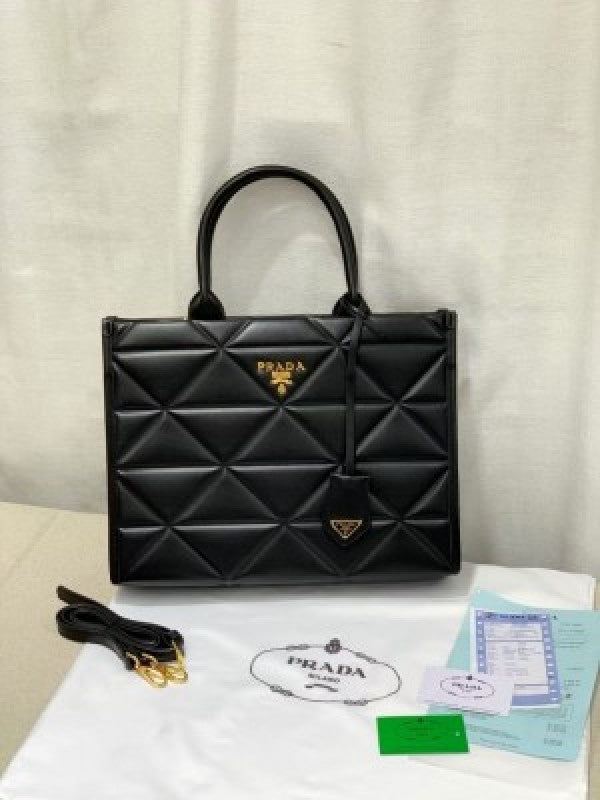 Praada leather symbole tote bag with dust cover & dust bag