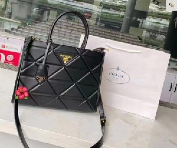 Praada leather symbole tote bag with dust cover & dust bag