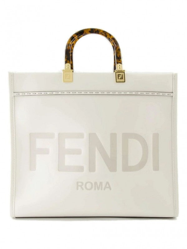 fendii roma plain ladies trendy leather handbag big size