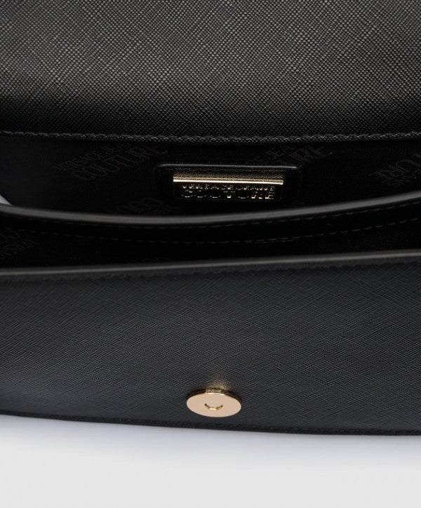 VERSACE JEANS COUTURE Deluxe Chain Black Messenger Bag with box