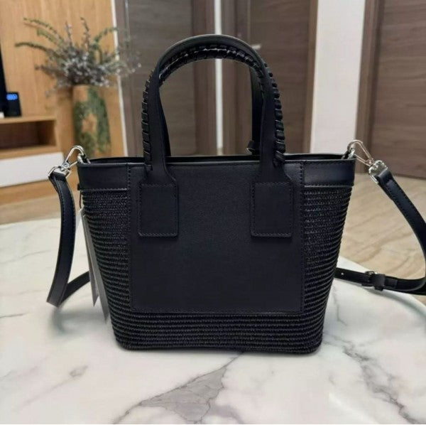 KARL LAGERFELD LEATHER STRUCTURED HANDHELD BAG