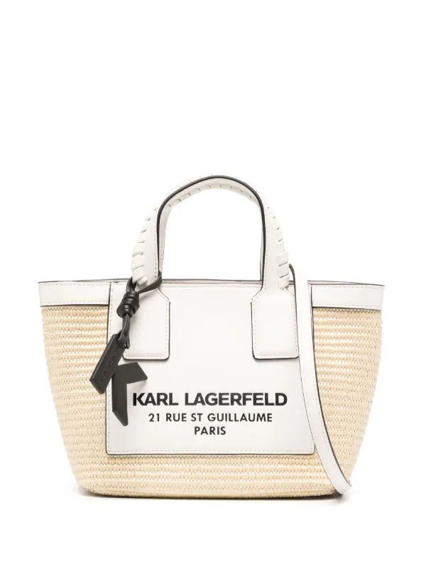 KARL LAGERFELD LEATHER STRUCTURED HANDHELD BAG