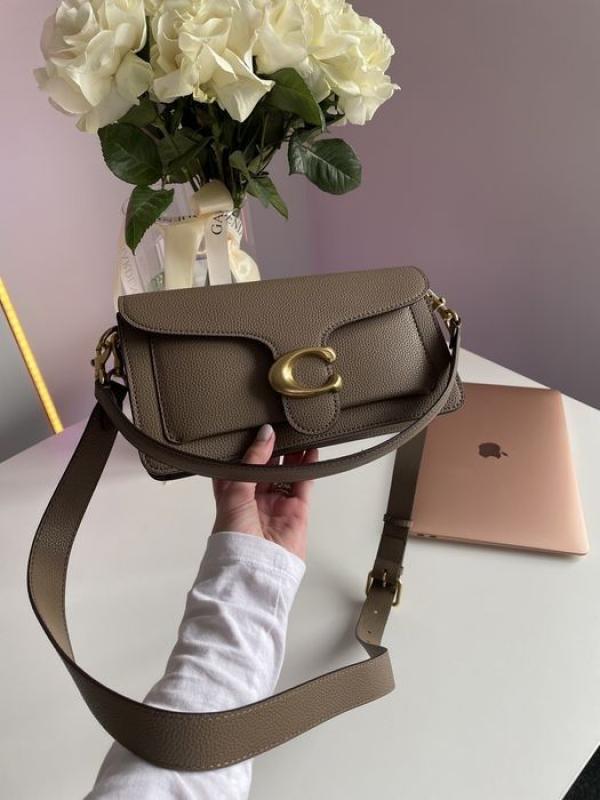 Coach tabby 26 shoulder bag in dark stone color with box