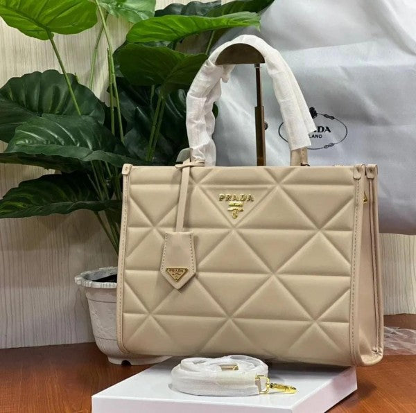 Praada leather symbole tote bag with dust cover & dust bag