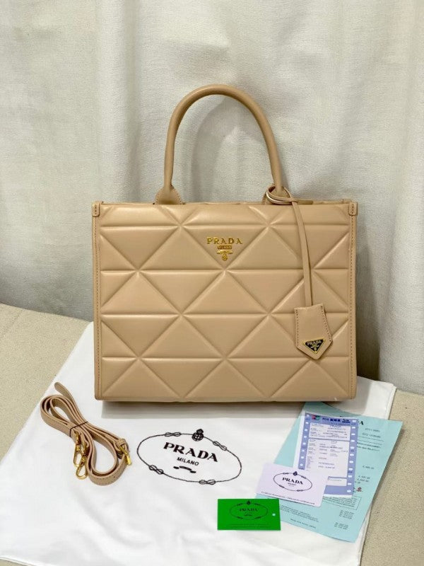 Praada leather symbole tote bag with dust cover & dust bag