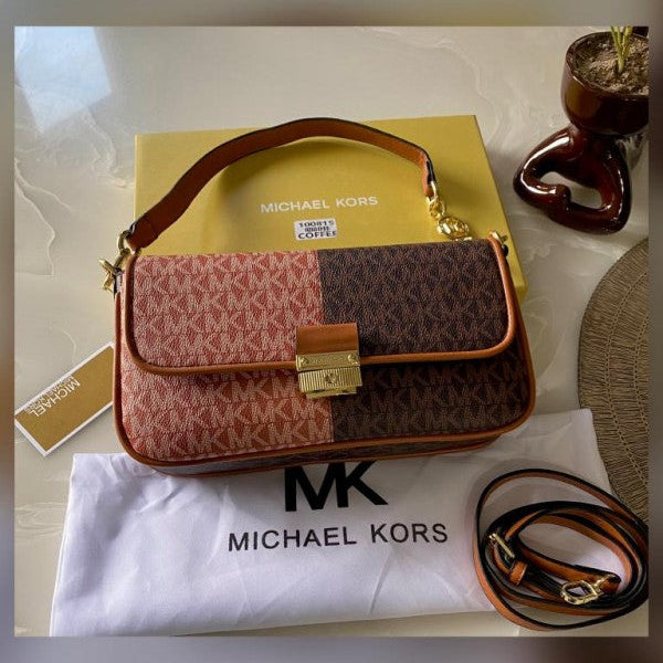 Michael Michael kors Bradshaw Two Tone Logo Convertible Shoulder bag with box