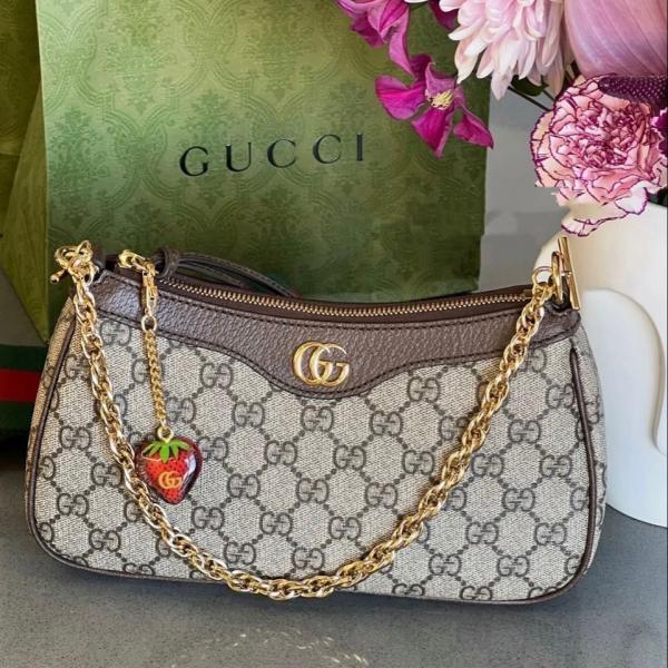 Guccii ophidia shoulder bag with cherry zip double box red box packing