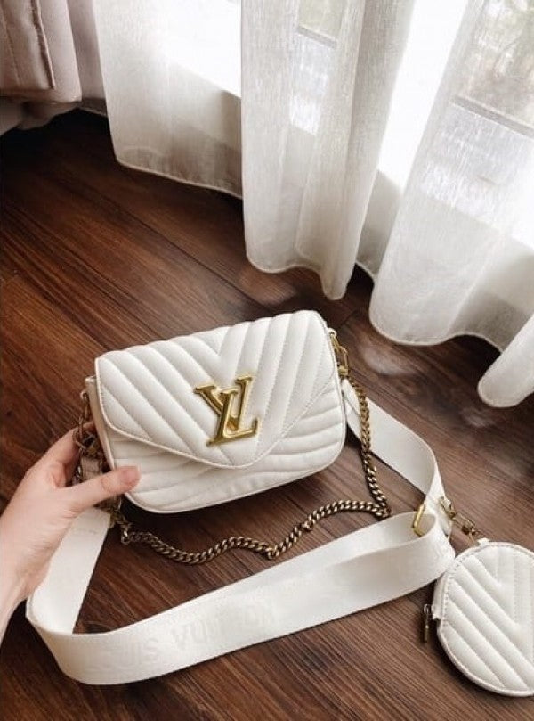 Louiis Vuttiion Multi Pochette Wave With Box & Dust Bag Pouch Sling Belt Sling Chain