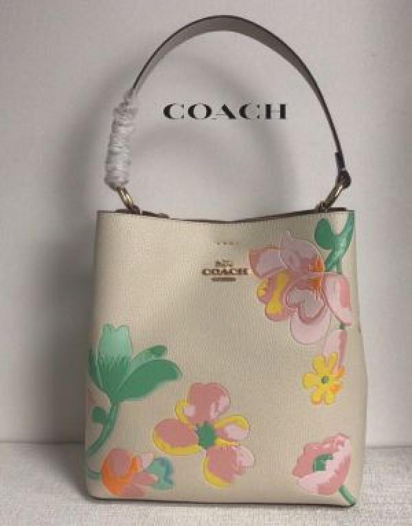 Coach floral bucket with box premium quality with box