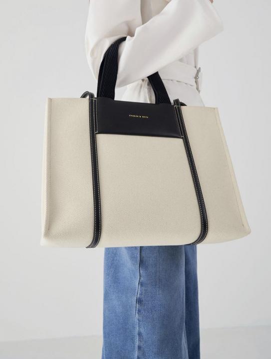 Charles keith mini shalia tote bag black