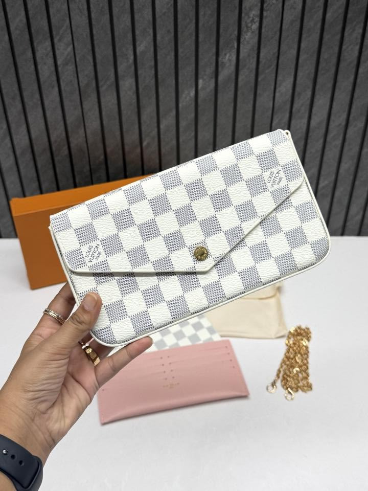 Louiis Vuiitton Pochette Felicie Monogram Empreinte Leather Purse Handbags Bag