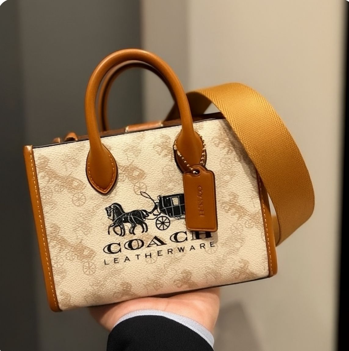 Coach field tote 22 bag with og folding box