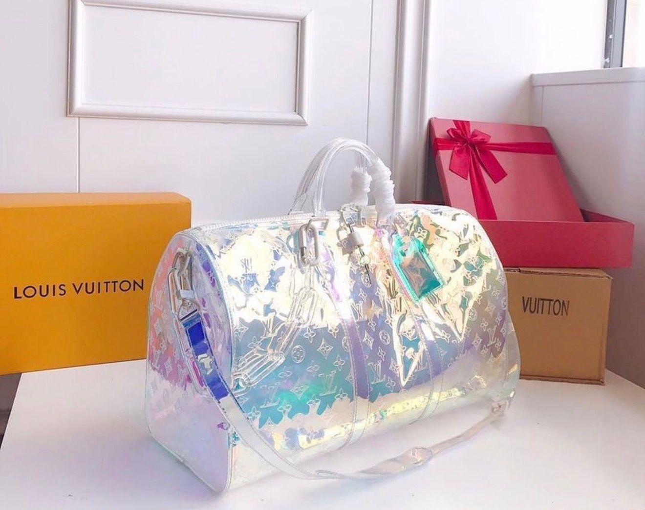 Louis Vuitton Monogram Transparent Premium Travel Duffel Bag