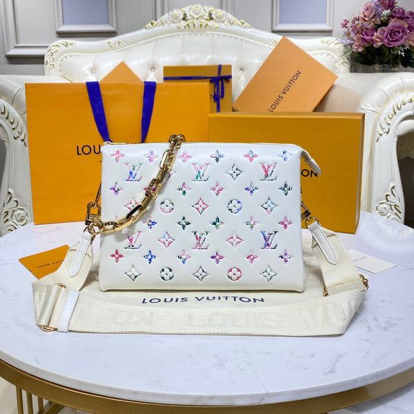 Louiis Vuiitton Coussin bag made from monogram embossed puffy lambskin Bag with Double Box premium quality