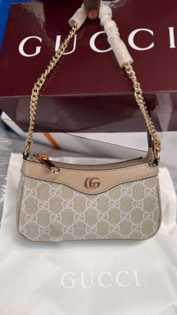 Guccii Ophidia Mini Canvas Chain Shoulder Bag With Double Box