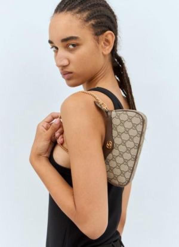 Guccii Ophidia Mini Canvas Chain Shoulder Bag With Double Box