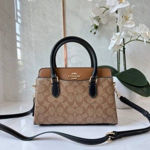 Coaach mini carryall in signature chambray bag with box