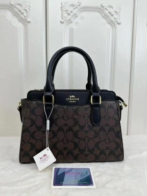 Coaach mini carryall in signature chambray bag with box