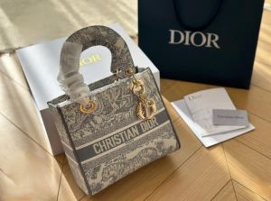 Christian Dior D Lady Tiger Print Black Sling Bag With Box Dust bag Sling belt