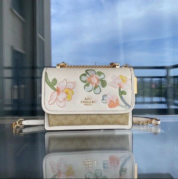 Coach Klare Floral Crossbody In Signature Canvas Bag With OG Box & Dust Bag