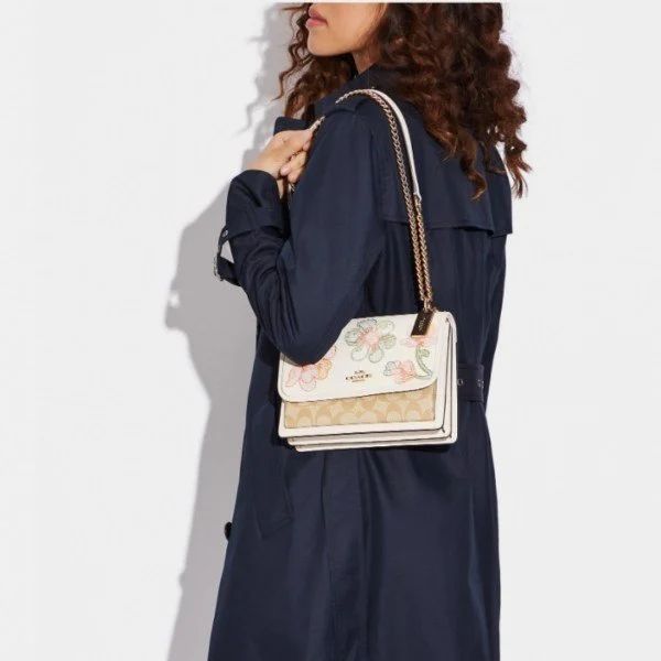 Coachh Crossbody Bag In Signature Canvas With Floral Embroidery