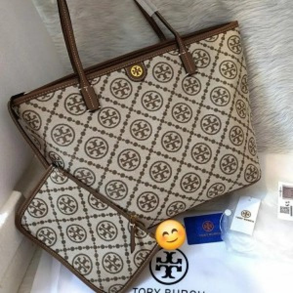 Tory Burch T Monogram Tote With &amp; Dust Bag &amp; Extra