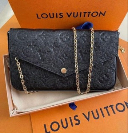 Louiis Vuiitton Pochette Felicie Monogram Empreinte Leather Purse Handbags Bag