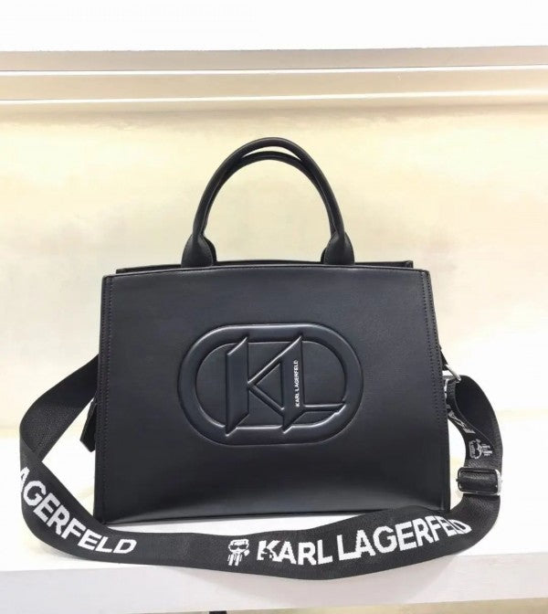 KARL LAGERFELD LEATHER STRUCTURED HANDHELDBAG