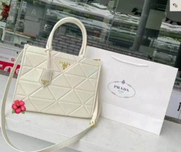 Praada leather symbole tote bag with dust cover &amp; dust bag