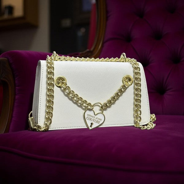 VERSACE JEANS COUTURE Deluxe Chain Black Messenger Bag with box