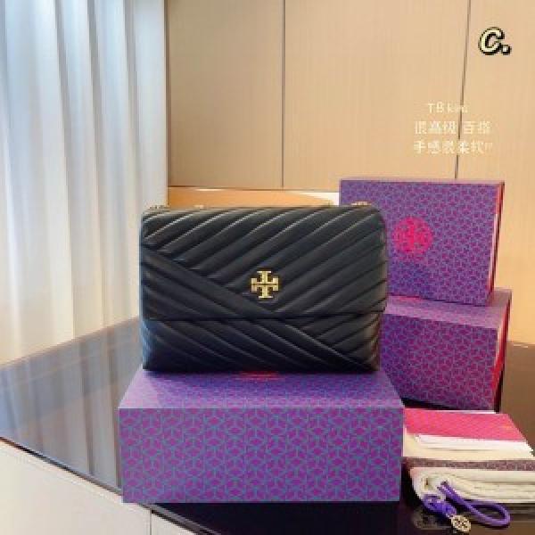 TORY_BURCH KIRA CHEVRON CONVERTIBLE BLACK WITH BOX