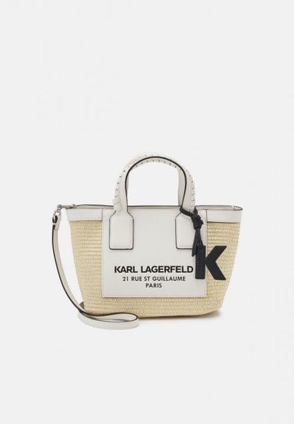 KARL LAGERFELD LEATHER STRUCTURED HANDHELD BAG
