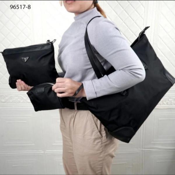 Prada Nylon Tote Bag With Dustbag Pouch Wallet Slingbelt