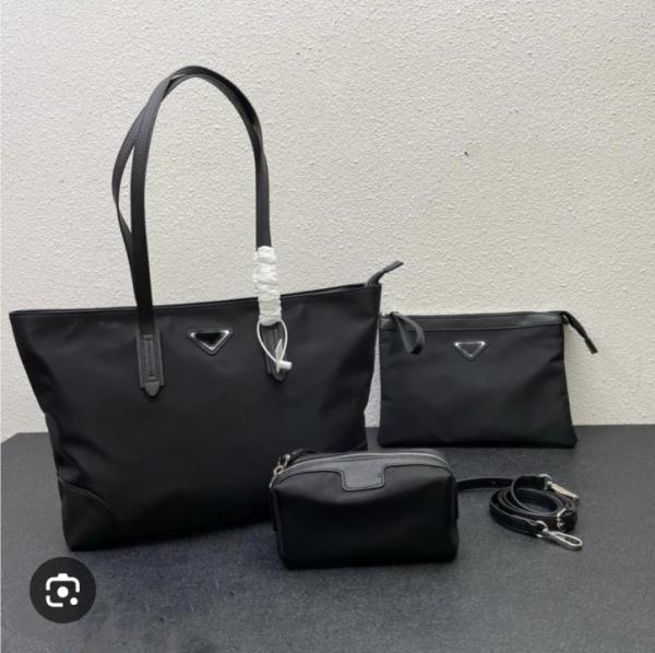 Prada Nylon Tote Bag With Dustbag Pouch Wallet Slingbelt