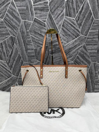 Michaell Korrs Jet Set Brown Travel Tote With Wallet