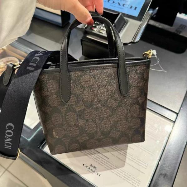 Coacch city mini tote bag in signature canvas bag with box premium quality