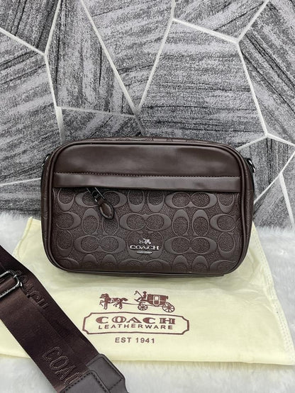 Coachh Emboss Leather Unisex Crossbody Bag