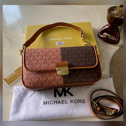 Michael Michael kors Bradshaw Two Tone Logo Convertible Shoulder bag with box