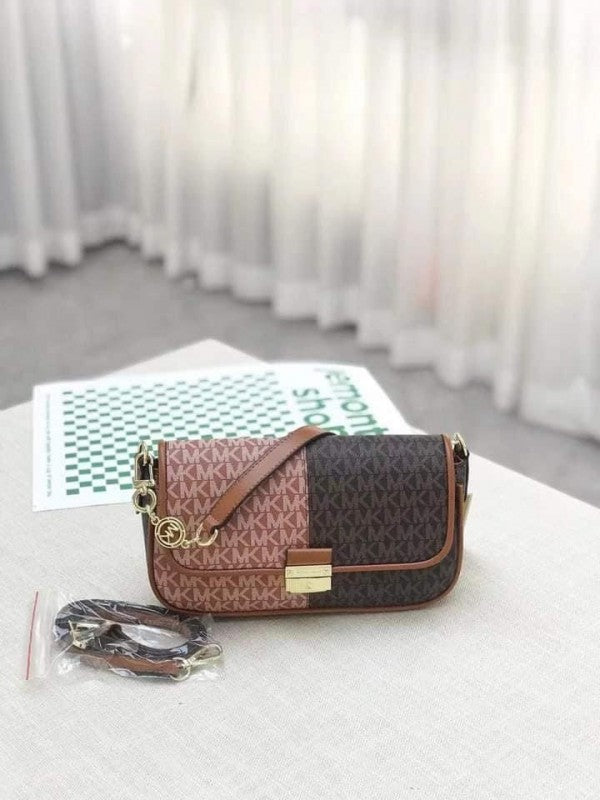 Michael Michael kors Bradshaw Two Tone Logo Convertible Shoulder bag with box