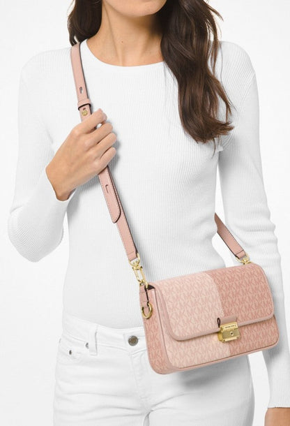 Michael Michael kors Bradshaw Two Tone Logo Convertible Shoulder bag with box