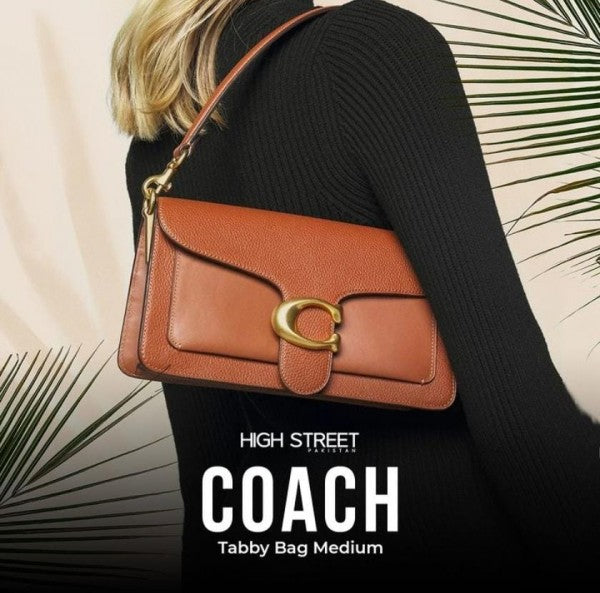 Coach tabby 26 shoulder bag in dark stone color with box