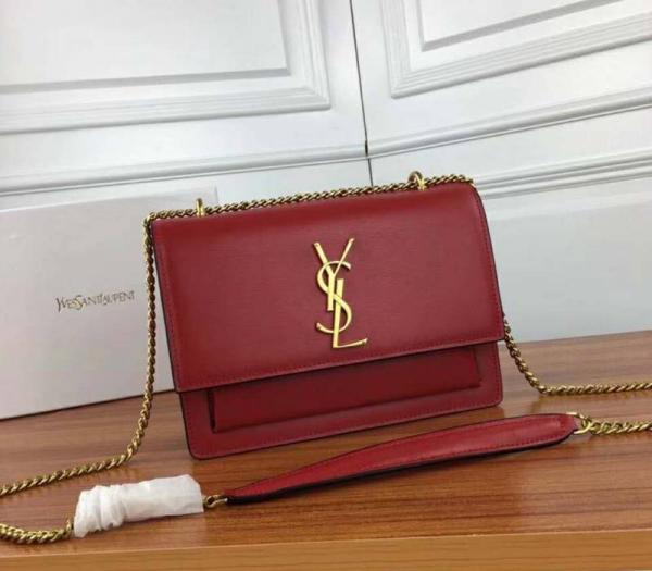 ysl saint laurent sunset medium chain shoulder bag with box dustbag bill