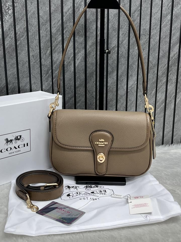 Coachh Turnlock Hadley Shoulder Crossbody Bag With Box